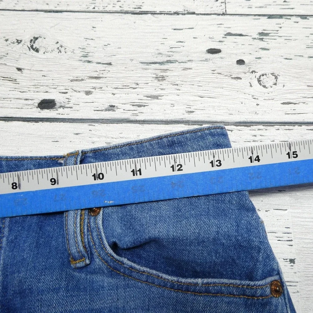 J Crew Denim Skirt‎ Womens 26 Button Front Pencil Jean Pockets Classic Casual - Picture 4 of 6